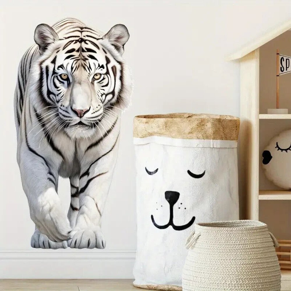 Realistic White Tiger 3D Wall Decal 23.6" x 11.8" NEW! Home & Garden:Home Décor:Decals, Stickers & Vinyl Art Style Your Walls